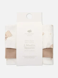 Pack de 3 mantitas cuadradas de muselina