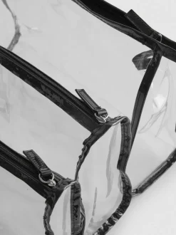 Pack de 3 neceseres de maquillaje transparentes