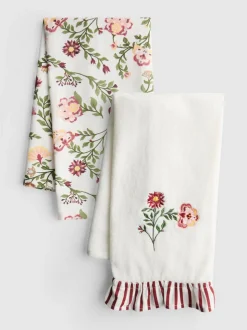 Pack de 2 paños de cocina con estampado floral