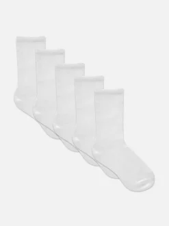 Pack de 5 pares de calcetines altos blancos
