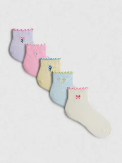 Pack de 5 pares de calcetines con borde ondulado