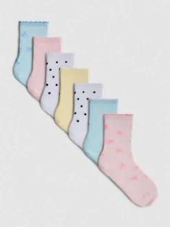 Pack de 7 pares de calcetines con borde festoneado