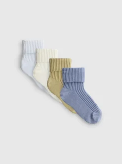 Pack de 4 pares de calcetines de canalé para bebé