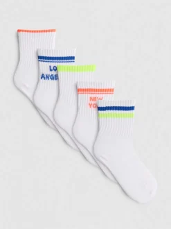Pack de 5 pares de calcetines tobilleros en neón