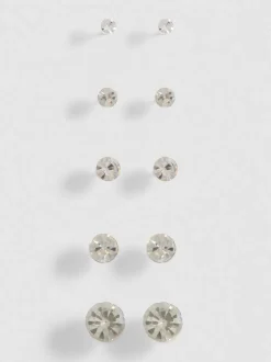 Pack de 5 pares de pendientes de botón