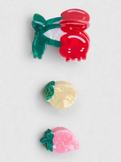 Pack de 3 pinzas para el pelo de frutas