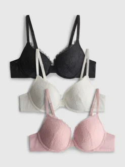 Pack de 3 sujetadores push-up de encaje