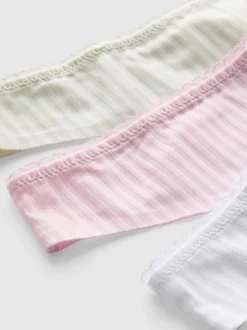 Pack de 3 tangas a rayas con detalle de encaje