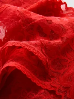 Pack de 3 tangas bandeau de encaje rojo