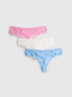 Pack de 3 tangas con diseño integral de encaje