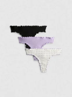 Pack de 3 tangas con volantes sin costuras