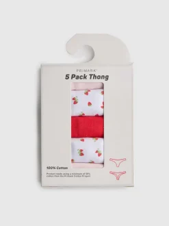Pack de 5 tangas de algodón puro