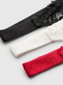 Pack de 3 tangas de encaje de talle alto
