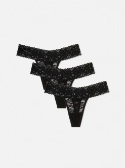 Pack de 3 tangas de encaje y talle bajo