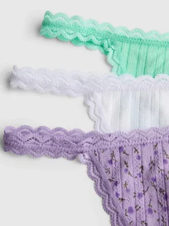 Pack de 3 tangas de pointelle