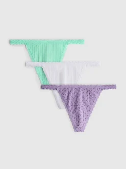 Pack de 3 tangas de pointelle