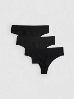 Pack de 3 tangas negros sin costuras