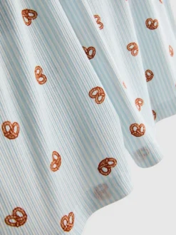 Pantalón corto de pijama acanalado con estampado