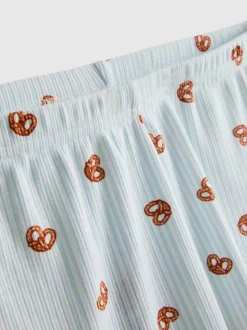 Pantalón corto de pijama acanalado con estampado