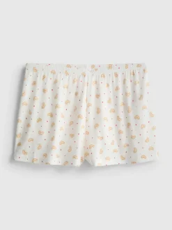 Pantalón corto de pijama acanalado con estampado