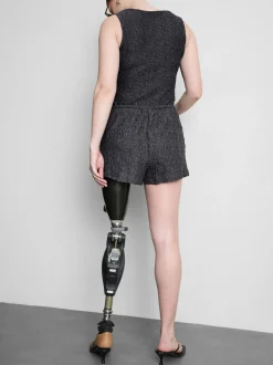 Pantalón corto fruncido con cordón de ajuste
