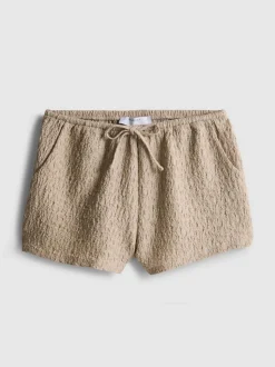 Pantalón corto fruncido con cordón de ajuste