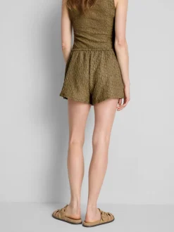 Pantalón corto fruncido con cordón de ajuste