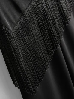 Pantalón satinado con detalle de pañuelo