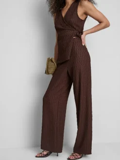 Pantalones anchos con efecto fruncido