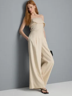 Pantalones anchos texturizados con pinzas