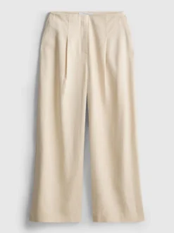 Pantalones anchos texturizados con pinzas