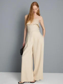 Pantalones anchos texturizados con pinzas