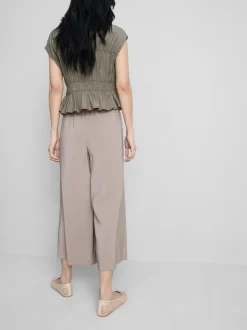 Pantalones anchos tipo culotte de talle medio