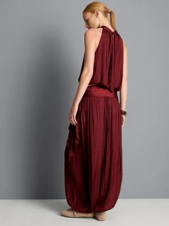 Pantalones bombachos con cintura drapeada