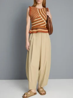 Pantalones bombachos con pinzas de tacto suave