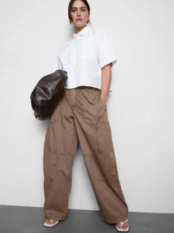 Pantalones cargo de algodón de pernera ancha