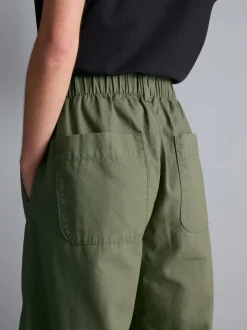 Pantalones cocoon de lona de algodón