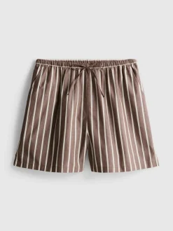 Pantalones cortos a rayas de popelina de algodón