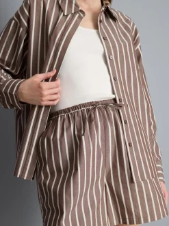 Pantalones cortos a rayas de popelina de algodón