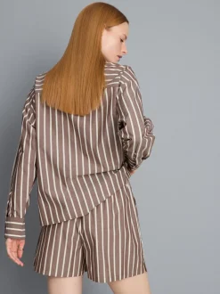 Pantalones cortos a rayas de popelina de algodón