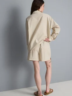 Pantalones cortos a rayas de popelina de algodón