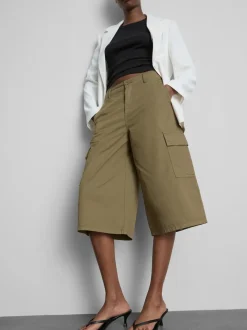 Pantalones cortos cargo de algodón de estilo militar