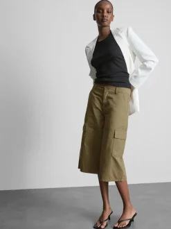 Pantalones cortos cargo de algodón de estilo militar