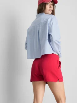 Pantalones cortos de algodón con bajo abierto
