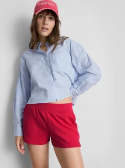 Pantalones cortos de algodón con bajo abierto