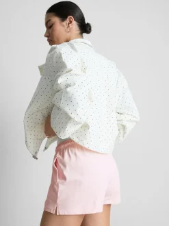 Pantalones cortos de algodón con cordón de ajuste