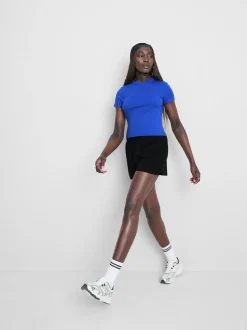 Pantalones cortos de algodón con bajo abierto