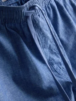 Pantalones cortos de lino con cordón de ajuste