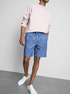 Pantalones cortos de lino con cordón de ajuste
