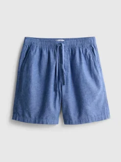 Pantalones cortos de lino con cordón de ajuste
